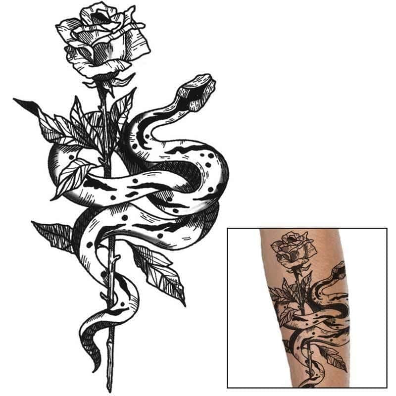 Orm Tatuering Rosen (Temporär)