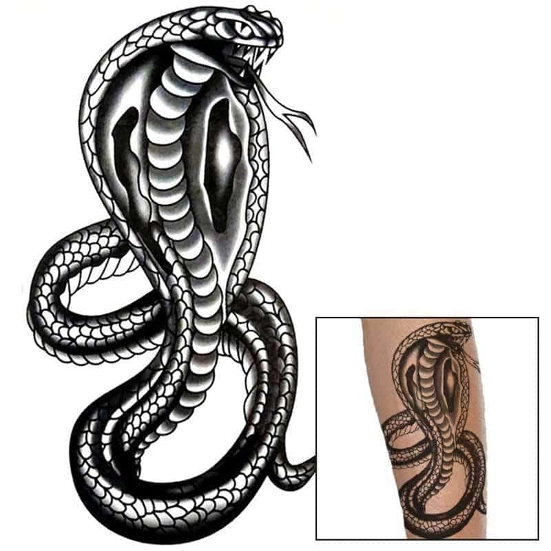 Orm Tatuering Kunglig Kobra (Temporär)