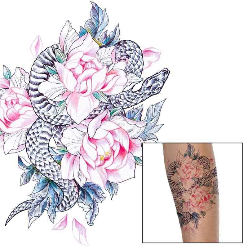 Tatuering Ormen Och Rosorna (Temporär)