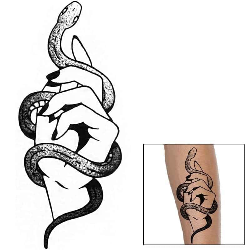Orm Tatuering Handen (Temporär)