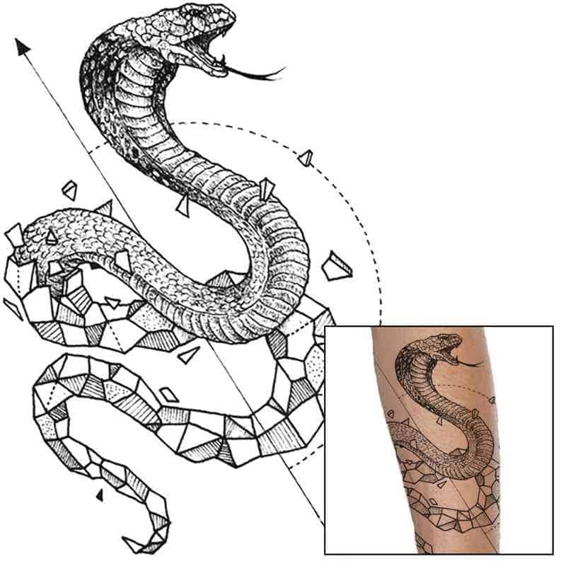Orm Tatuering Klippkobra (Temporär)