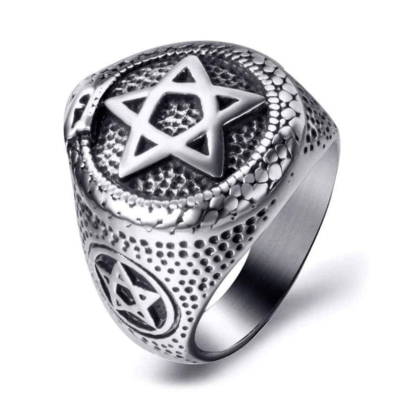 Ormring Pentagram (Stål)