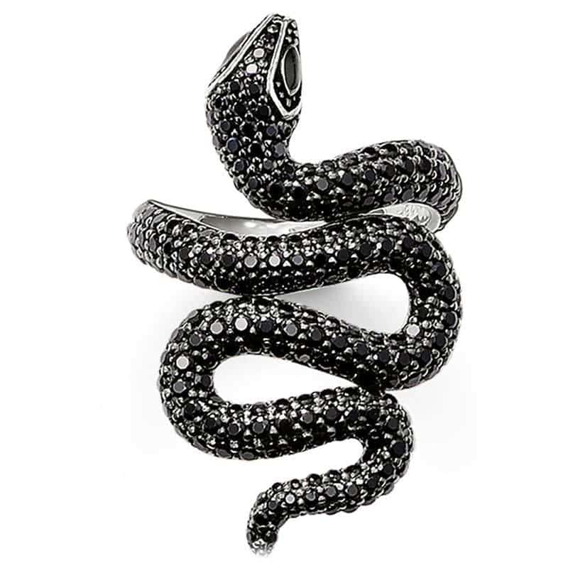 Ormring Svart Vida (Silver)