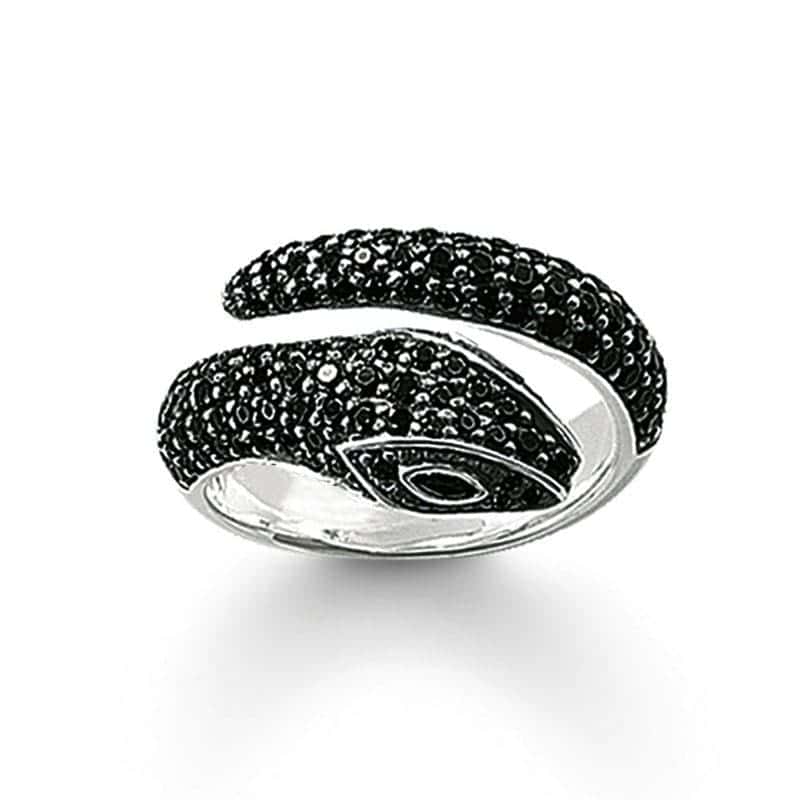 Ormring Svart Esperanza (Silver)