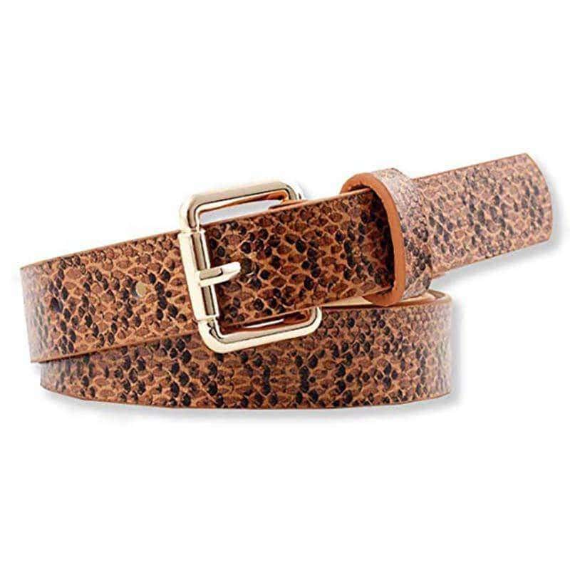 Orm Bälte Brun Python (Läder)