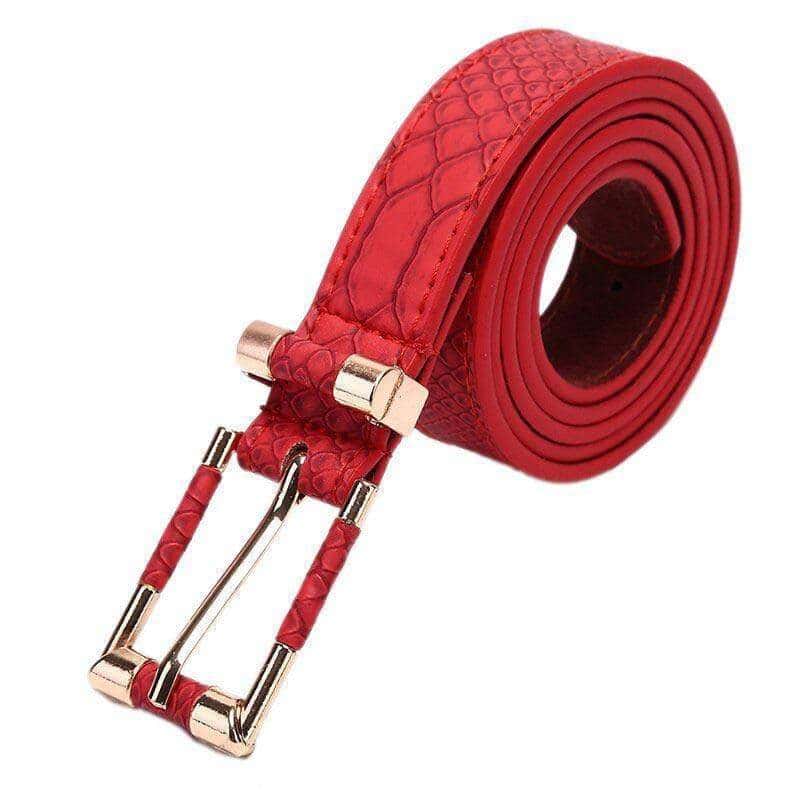 Orm Bälte Elegant Röd (Läder)