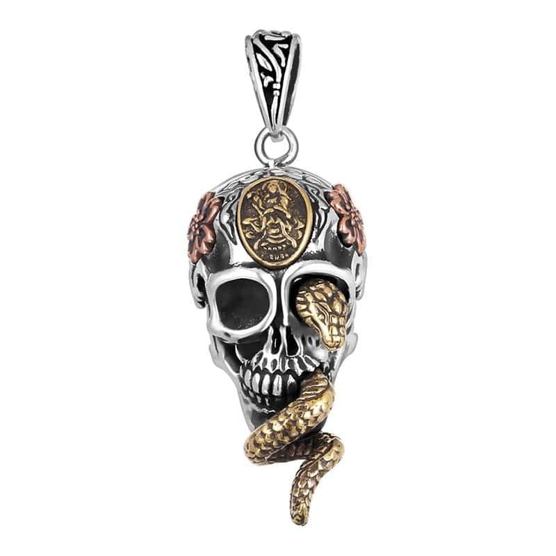 Orm Halsband Gothic Skalle (Silver)