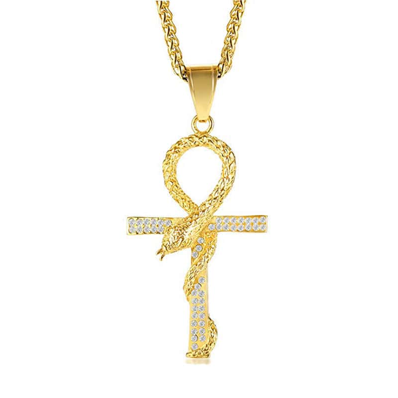 Orm Halsband Ânkh (Guld)