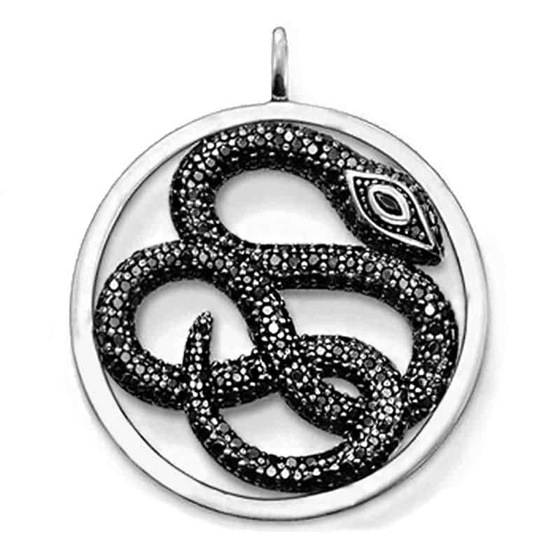 Orm Halsband Svart (Silver)
