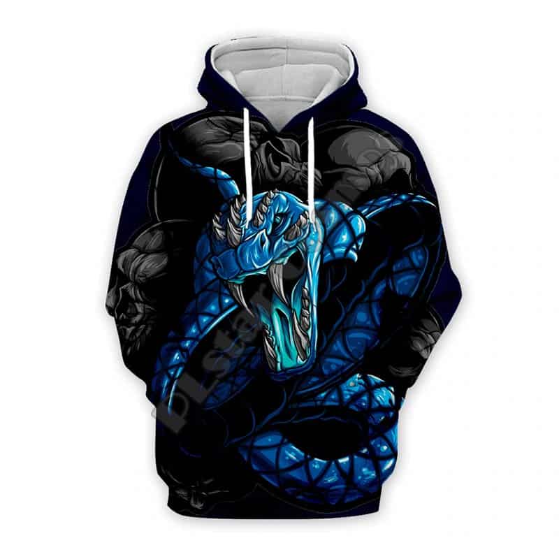 Orm Print Tröja Hoodie Frozen Hell